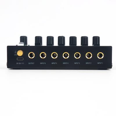 Mini-Audio-Mixer, Stereo-Line-Mixer für Sub-Mixing, extrem rauscharmer 6-Kanal-Mixer für Gitarren und Bässe