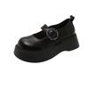 With skirt Mary Jane shoes, new spring and summer muffin platform single shoes, white one-word buckle strap small leather shoes