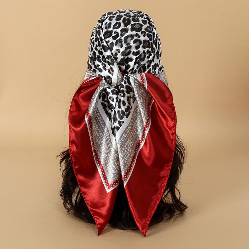 90x90CM Square Scarf New Luxury Design Popular Silk Style The Four Seasons Scarves Women Sunscreen Beach Kerchief Hijab