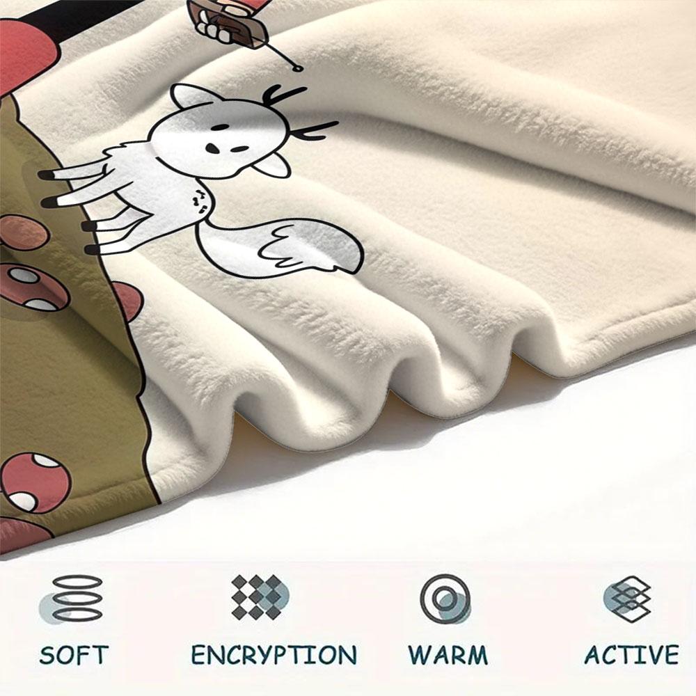Hilda Art Printed Flannel Blanket, soft throw for bedroom sofa, washable, fan merchandise, great gift.