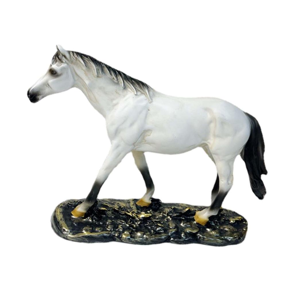 Horse Statue Desk Ornaments Sculpture Decor for Year Party Holiday white