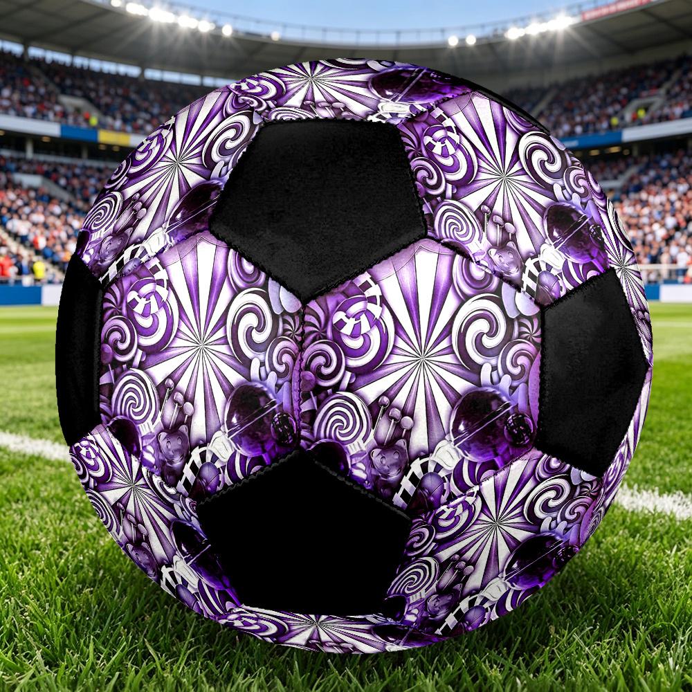 1pc Purple Candy Kaleidoscope Outdoor Sports Football, Size 5, Comfortable And Durable Feel,Gift Yy46