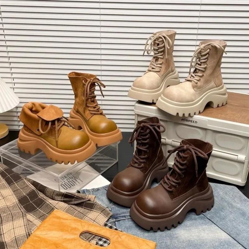 Shoes for Women 2025 New Autumn Thick Bottom Versatile Casual Comfort Women's Boots Fashion Hot Sale Breathable Ankle Boot