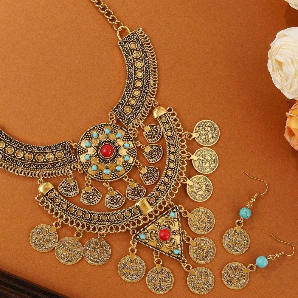 Exquisite Ethnic Style Jewelry Set Vintage Neck Jewelry  Jewelry Accessories
