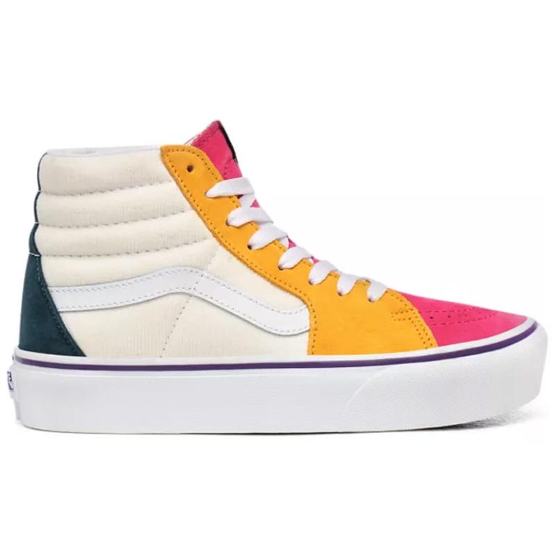 Vans Mini Cord SK8 HI Platform 2.0 Bílá/Žlutá/Červená Dámské Vans VN0A3TKNWVY