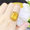 2026 Vintage Court Wind Color Treasure Super Flash High Carbon Diamond Yellow Diamond Ring Purple Zirconium Earrings Pendant