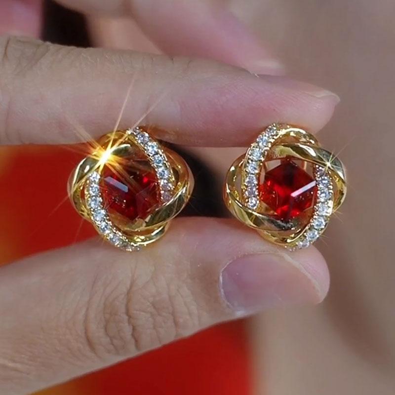 

Модные висячие серьги для женских украшений красный