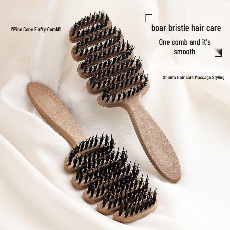 Fumede Boar Bristle Hair Volumizing & Massage Brush - 3-Pack