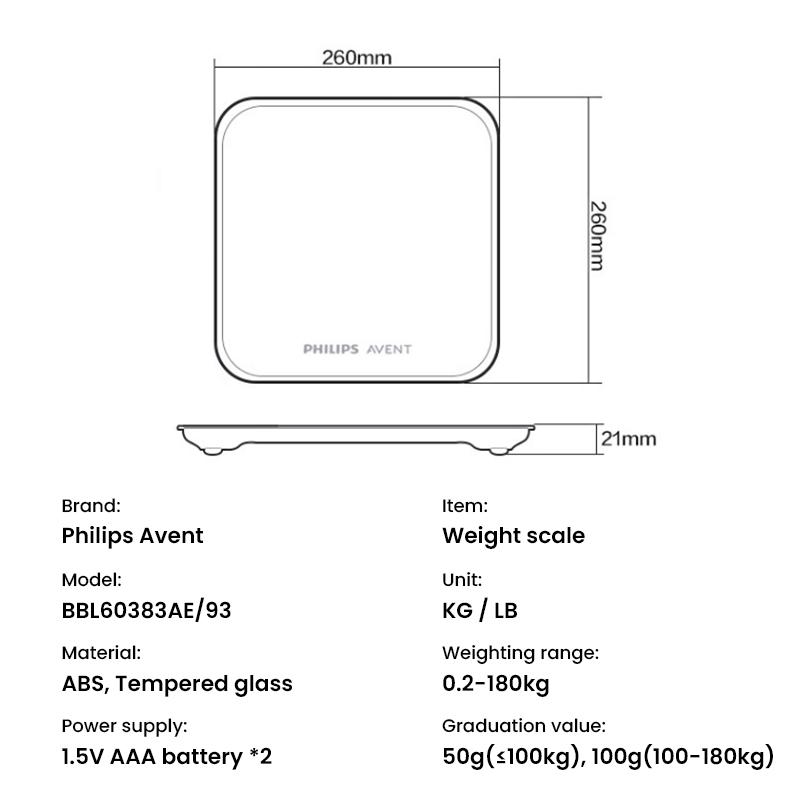 Philips Avent Vücut Ağırlık Ölçeği BBL60383AE/93 Oda Sıcaklığı Göstergeli Ev Tipi Elektronik Ağırlık Ölçeği