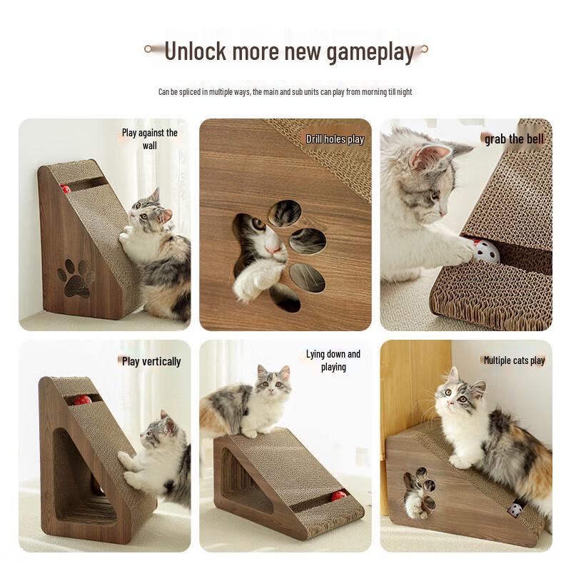 Triangle Cat Scratching Board & Bed