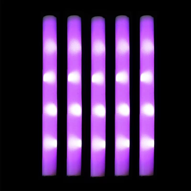 

Colorful Luminous Foam Sticks LED Flashing Cheer Tubes Birthday Christmas Wedding Party Event Glow in The Dark Supplies 10PCS фиолетовый
