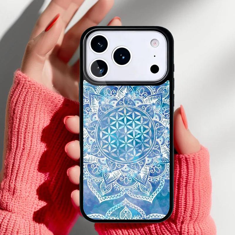 Flower Of Life In Lotus Pastel Golds soft Phone Case for iPhone 17 16 15 14 13 Pro Max Back Cover for 12 11 Pro Coque