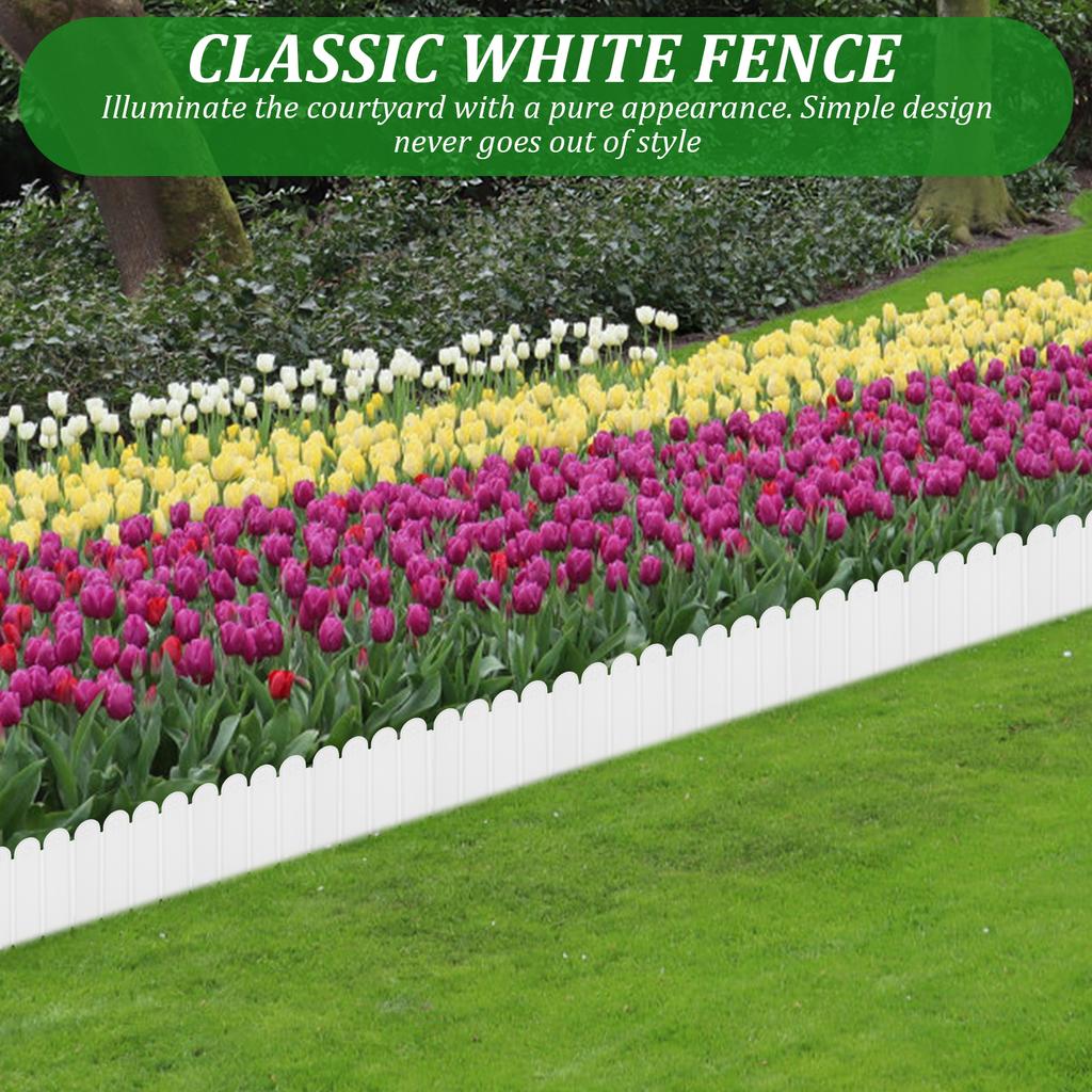 2m Garden Lawn Ground Edging Fence Outdoor Grass Border Fencing Plastic Yard Landscape Pathway DIY Decorative