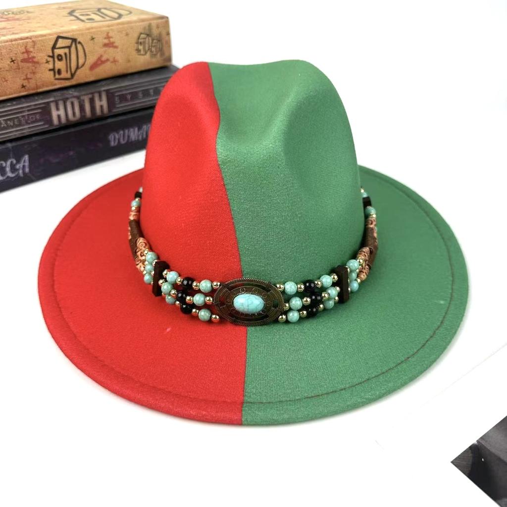 European And American Top Hat Women'S Literary And Retro Ethnic Style Jazz Hat Retro Decorative Lace-Up Men'S Denim Hat