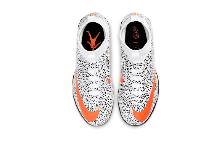 Nike Jr. Mercurial Superfly 7 Academy CR7 Safari TF Turf 'Black White Orange' CV3187-180