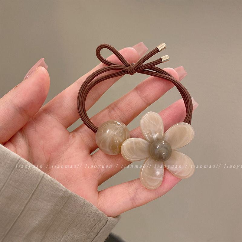 Charmantes Acryl-Blumen-Stirnband - Hochelastisches Haargummi für dickes Haar
