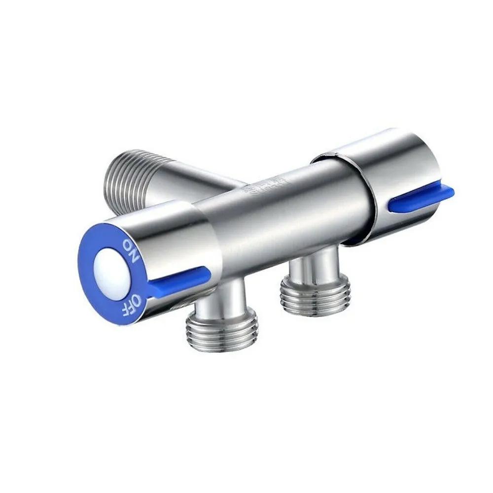 Bathroom Faucet Dual Control Double Handle Stainless Steel Cold Water Faucet Bathroom Washing Machine Faucet Triangle Valve Bath