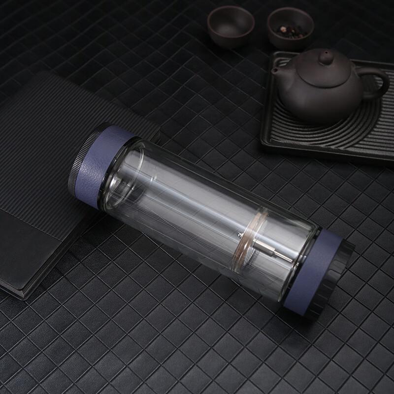 Double-Wall Rotating Tea Infuser Glass Mug