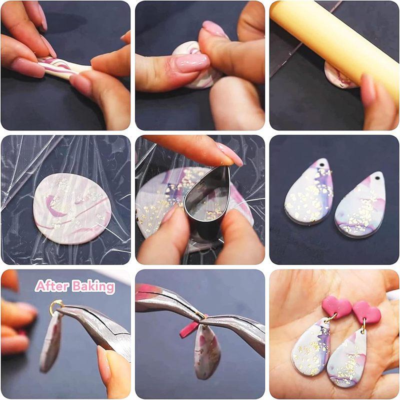 Clay Tools Set Polymer Clay Earring Making Kit Stainless Steel Cutter Mold Handmade Pottery Ceramic Craft Jewelry Diy Supplies