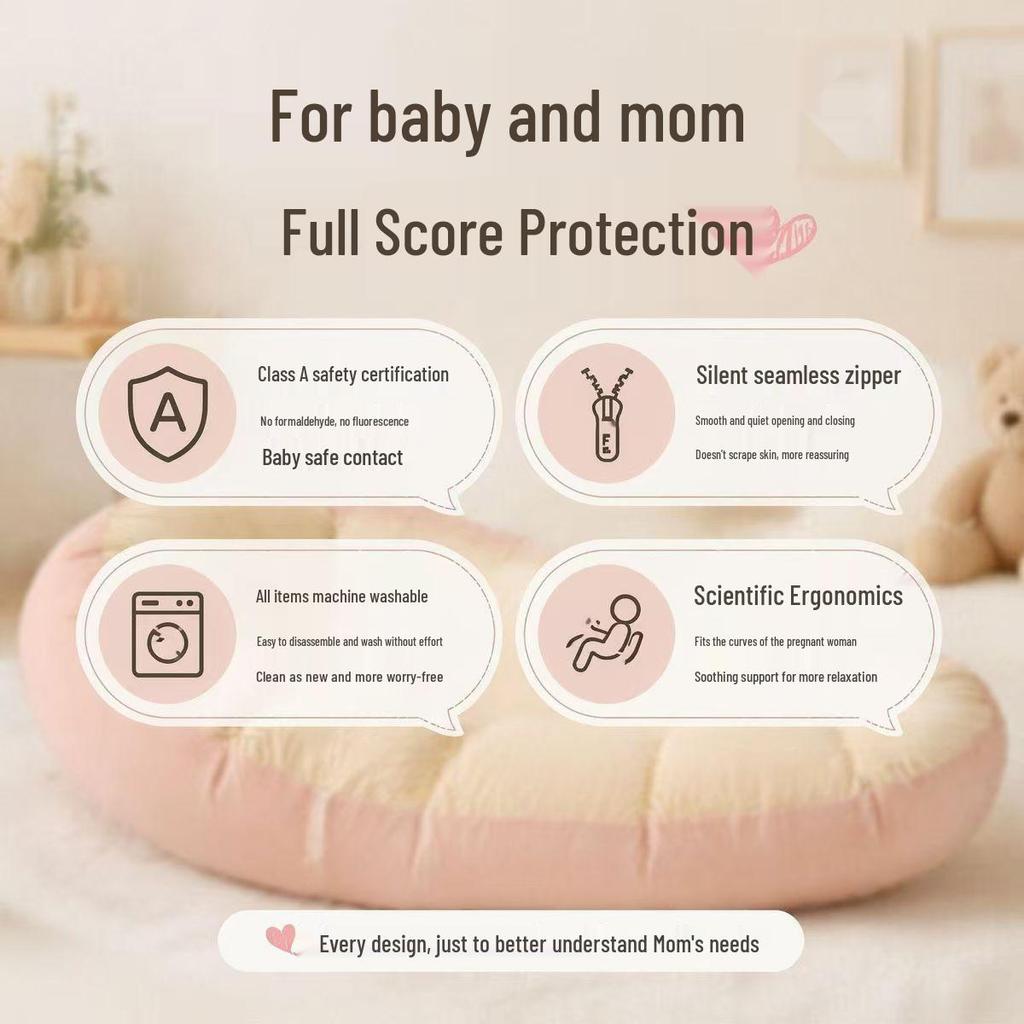 Multi-Functional Pea Bolster Pillow for Girls and Pregnant Women, Full-Body Support for Side Sleeping and Leg Clamping