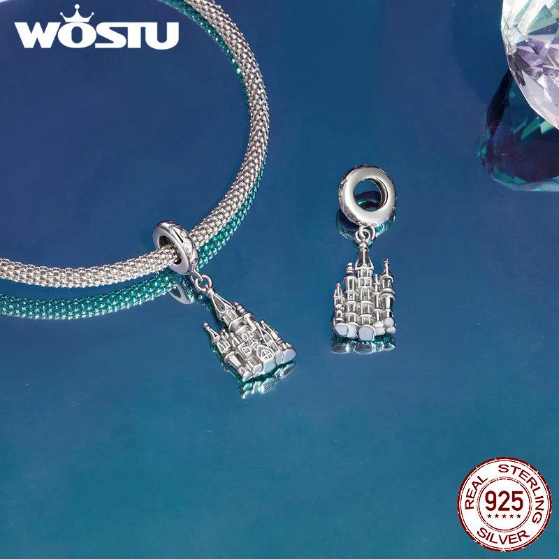 WOSTU 2024 neue 925 Sterling Silber Magic Castle Charm Perlen passen Charm Armband Schmuck DIY 925 Bamoer Charm Perlen