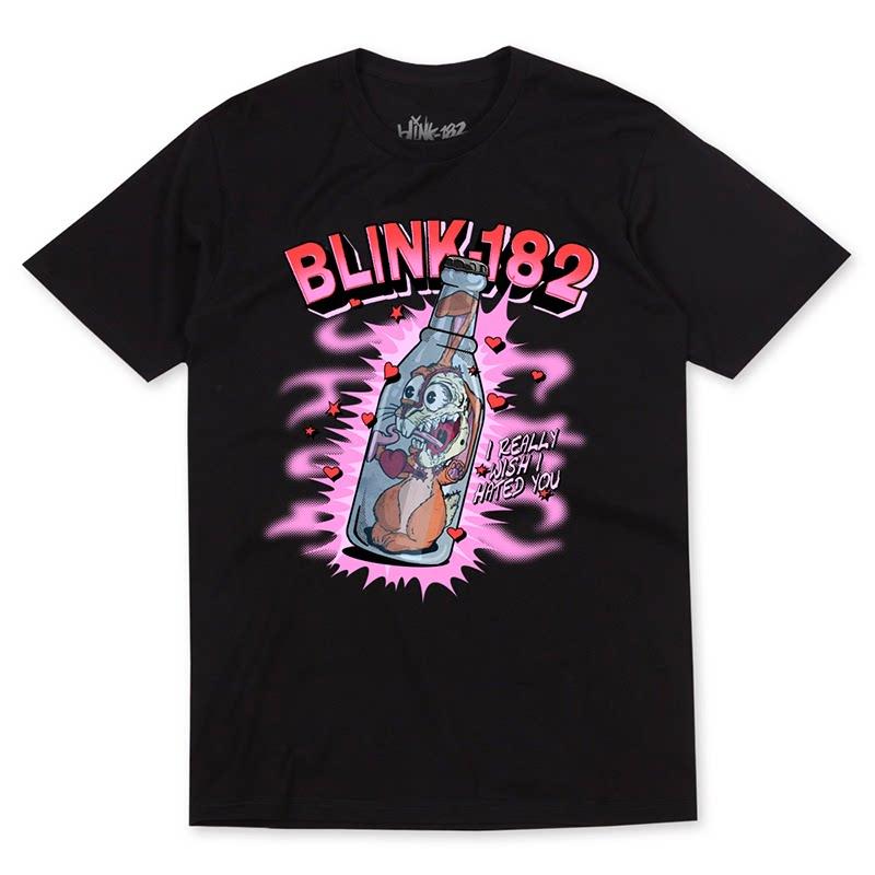 New Blink 182 - The Smiling Punk Rabbit Graffiti Rabbit Illustration - American Retro High Street Vintage Streetwear T-shirt