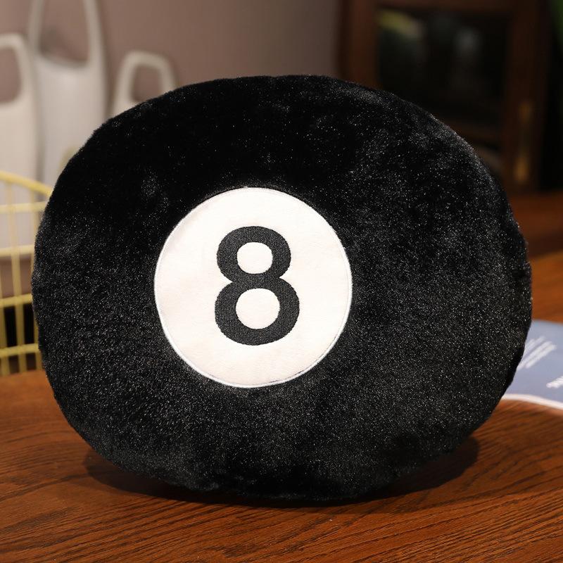 Creative Black 8 Billiard Throw Pillow Plush Toy Sofa Pillow Cushion Living Room Ornament Decoration