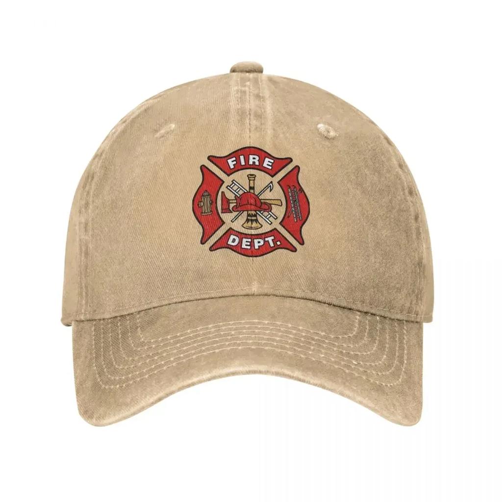 Fire Department Logo Firemen Badge Baseball Caps Vintage Distressed Cotton Rescue Sun Cap Outdoor Summer Adjustable Fit Hats Cap