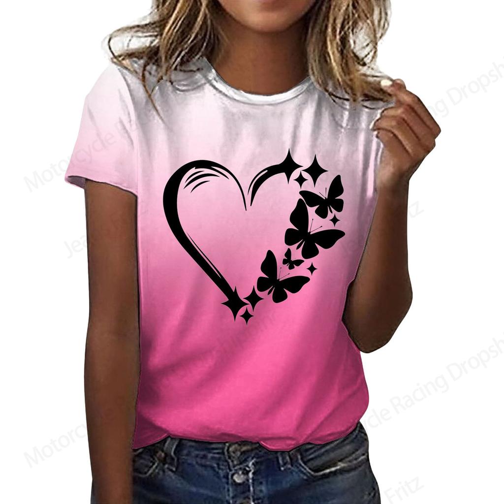 Love Heart 3d Print Tshirt Men Women Fashion Oversized Letter T-shirt Crewneck Short Sleeve Tops Tees Valentine Gift T Shirt New
