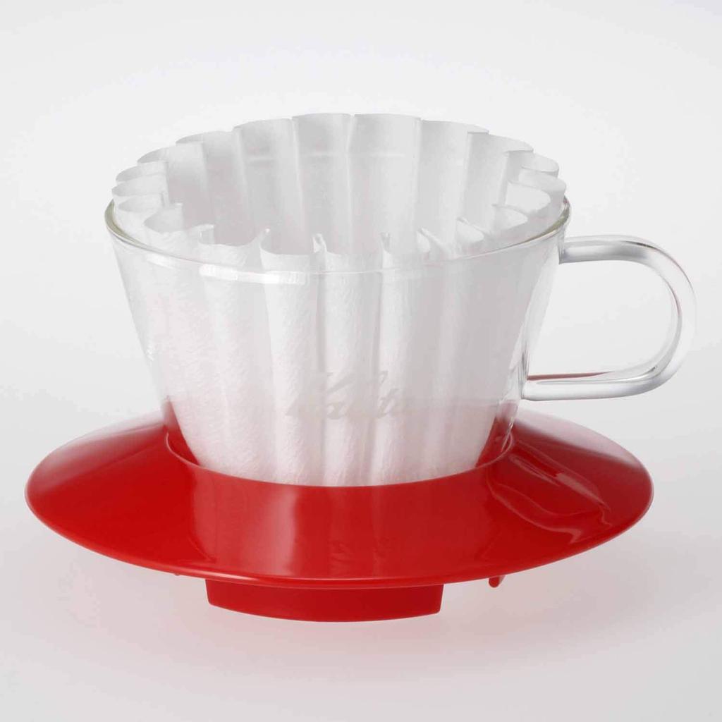 Kalita Coffee Dripper Wave Series for People Glass Dripper Made of Glass Red Drip Equipment For 1 Person or 2 People 1 Cup or 2 Cups Stylish Camping