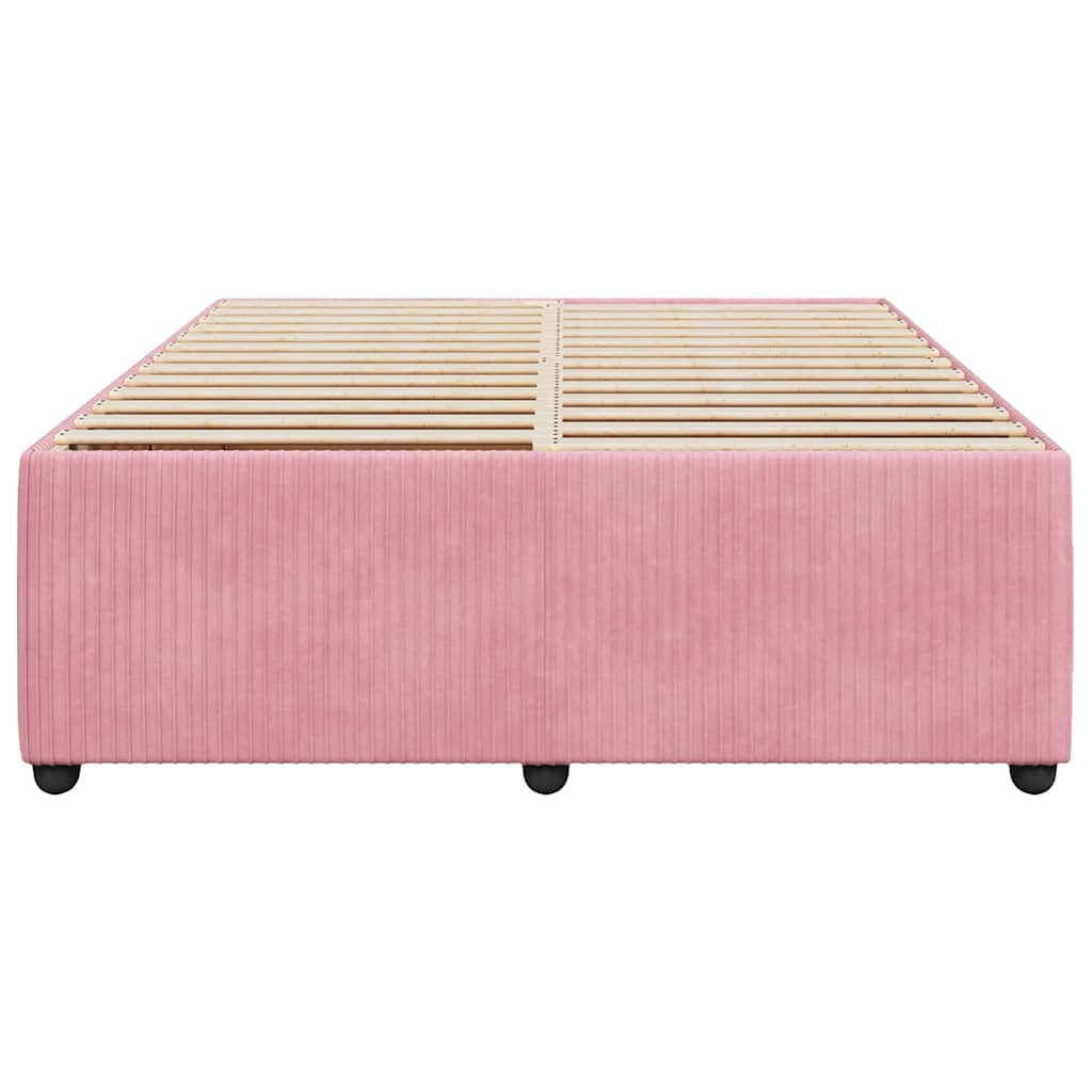 Pink Bed Frame 140 x 200 cm Velvet