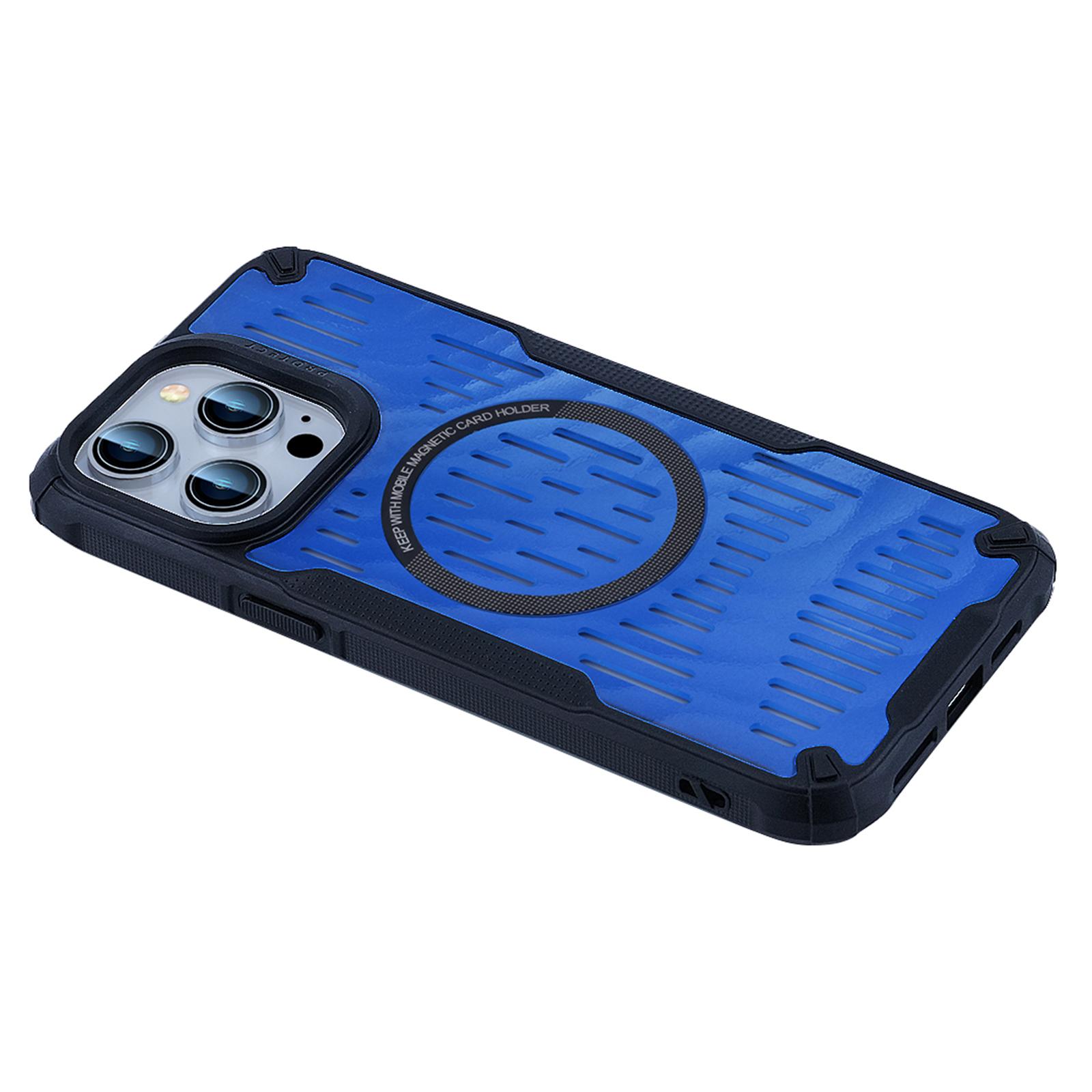 

For iPhone 14 Pro Case Heat Dissipation Hollow Magnetic Anti-Drop TPU+PC Phone Cover Compatible with Magsafe Baby Blue