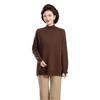Women's 100% Pure Wool Winter Turtleneck Sweater - Plus Size, Solid Color, for Middle-Aged & Elderly