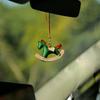 High-End Pony Car Pendant, Rearview Mirror Leather Interior Decor; Cute Vehicle Accessory