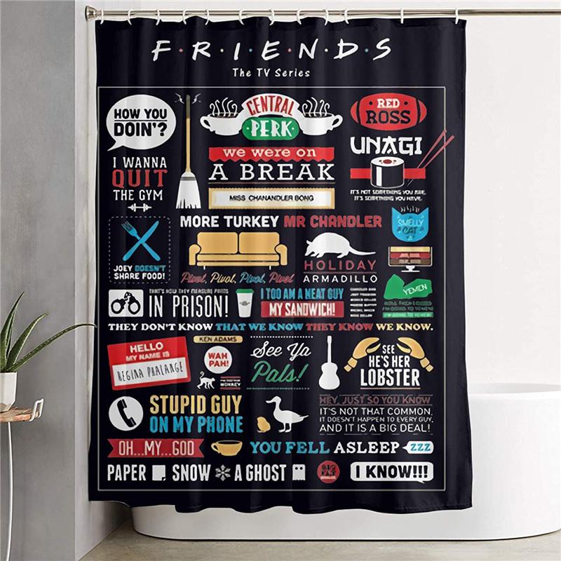 Friends Tv Show COLLAGE Custom Shower Curtain (as the picture,90X180cm)