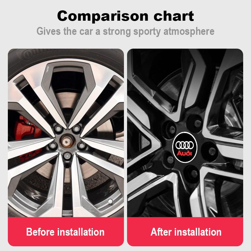 4Pcs 56mm 60mm Car Wheel Center Hub Cap Rims Hubcaps Stickers For 50s C7 C6 C5 B5 B6 B7 B8 B9 D3 Q3 Q5 Q7 TT A1 A3 A4 A5 A6 A7s50