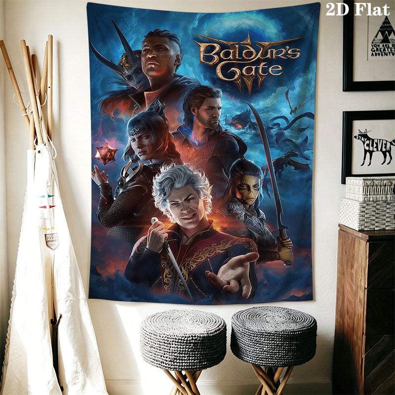 Baldur's Gate Wall Hanging Printed Fabric Blanket Decorative Tapestries for Bedroom Living Room Home Decor