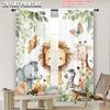 Light Filtering Spring Summer Curtains Cute Lion Elephant Giraffe Zebra Sheer Versatile Fabric Room Decor Perfect Curtain Set Of 2 Made Polyester