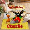 Bing Bunny And Friends Themed Anti-Slip Rugs - Polyester Home Decor, Suitable for Bedrooms, Living Rooms, Doorways, Studios, and Decorations