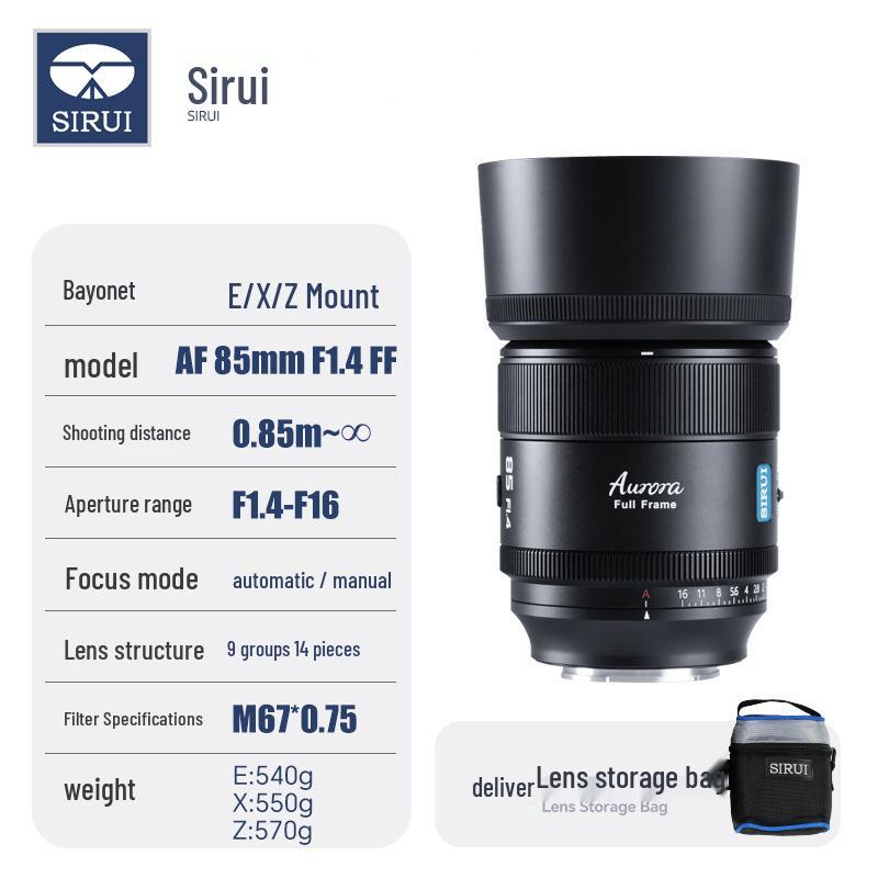 

Sirui Dawn 85mm F1.4 Lens: Large Aperture Full-Frame Portrait Lens for E/Z/X/L Mount Cameras L Mount
