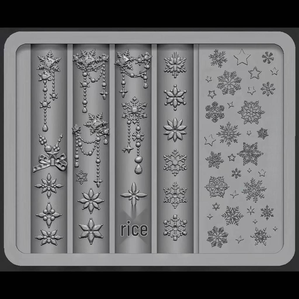 3D Silicone Snowflake Nail Art Decoration Molds
