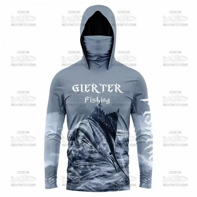 UV Protection Fishing Hoodie Quick Dry Breathable Long Sleeve Lightweight Outdoor Sport Shirt Men