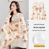 Women's 2025 Long-Sleeve Cartoon Pullover Pajamas with Chest Pad - Versatile Cotton Set for Indoor/Outdoor Wear (Autumn/Winter).