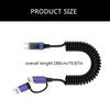 High Efficiency 2 in 1 USB C Fast Charging Data Cable with Intelligent Power Distribution Stretchable Spring Mechanism