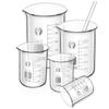 Transparent Glass Low Form Beakers Thicken Scaled Measuring Cup Measuring Beaker  Beauty Tool