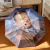 1pc John Wayne's Western Cowboy Trail Umbrella Portable Folding Umbrella Iron Frame Hole Bone Structure Outdoor Home Umbrella