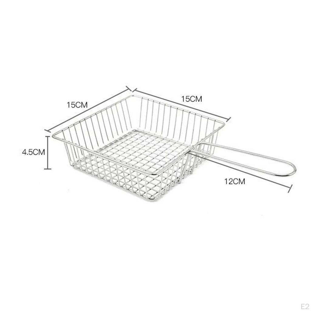 Frittierkorb Sieb Netz Pommes Frites Chips Korb, Edelstahl Fritteuse für Küche