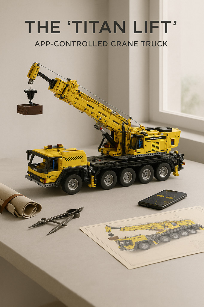 MOULD KING 17047 technický stavební kámen nákladního automobilu The APP Control Model mobilního jeřábu Enginerring Brick Toys Kids Christmas Gift
