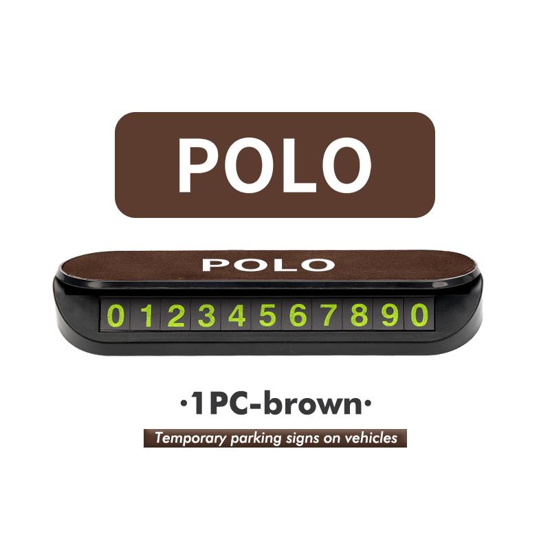 HIJK1 Suede Car Phone Number Plate Temporary Parking Card Stop Sign For Volkswagen VW Tiguan CC Jetta Polo Golf 4 5 6 Passat B5 B6 B7