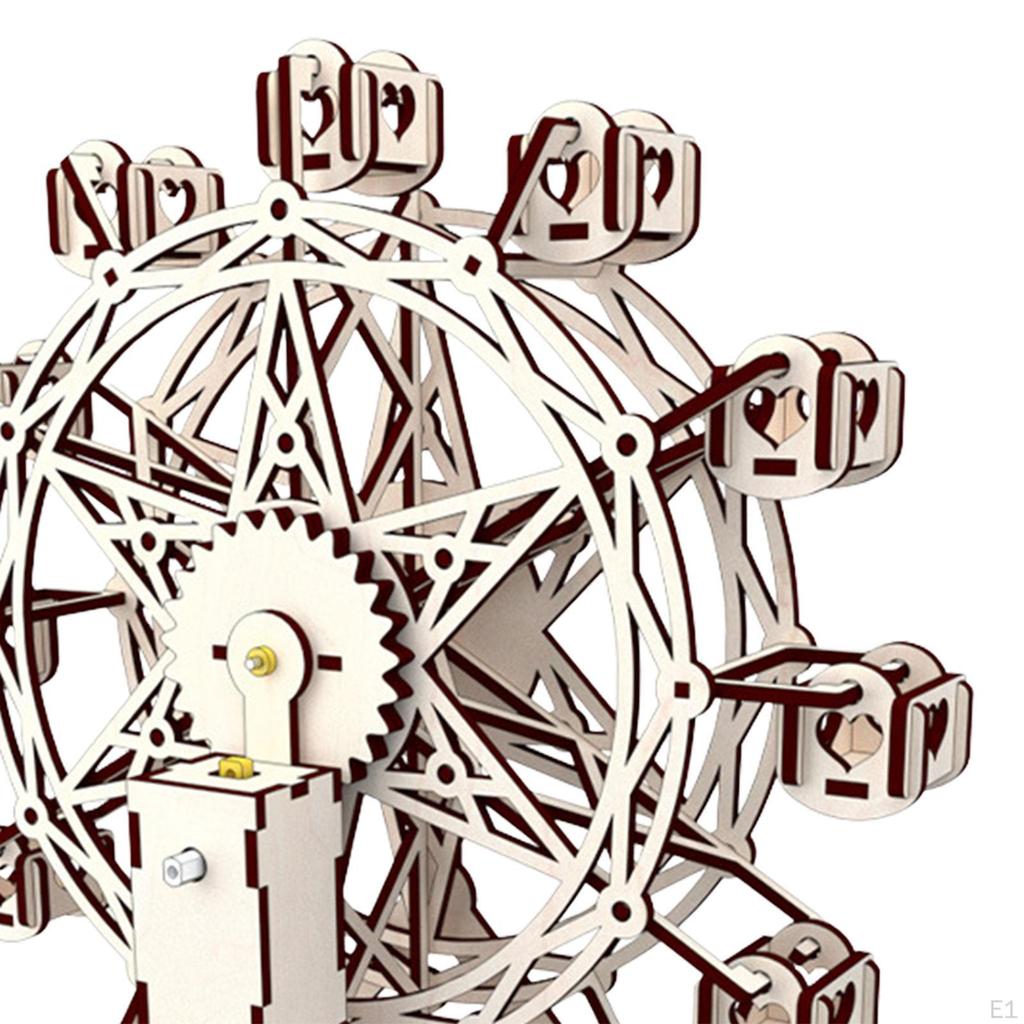 3D Wooden Puzzle Science Experiment Set, Early Learning, STEM Kits for Kids Wheel DIY Model